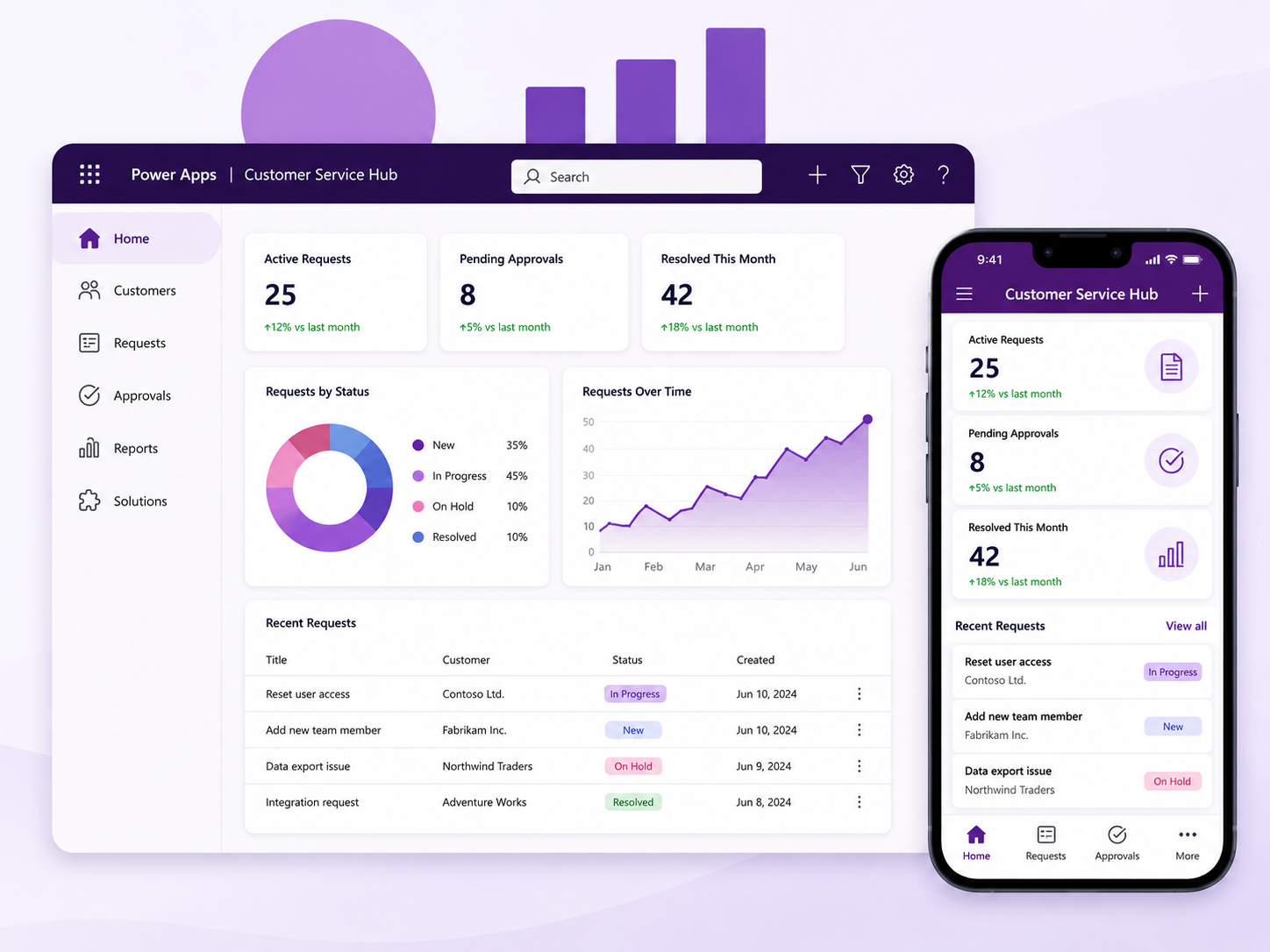 Microsoft Power Apps business application interface