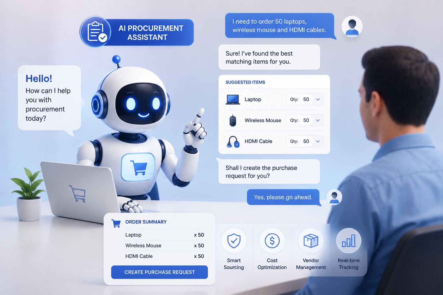 AI Procurement Assistant Dashboard and Workflow