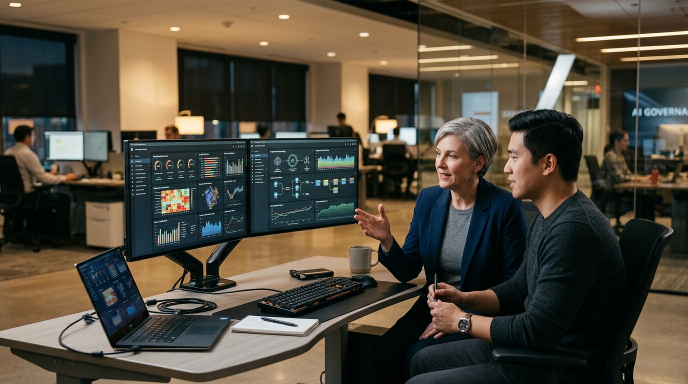 Enterprise AI data governance, permission models, and telemetry monitoring