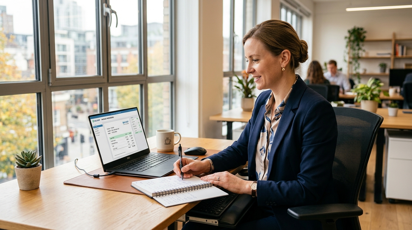 Accounts Payable specialist verifying automated invoice extraction and data mapping