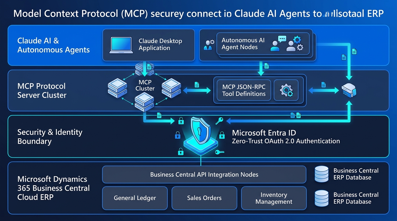 4-Layer Architecture Diagram of Claude MCP and Business Central Integration