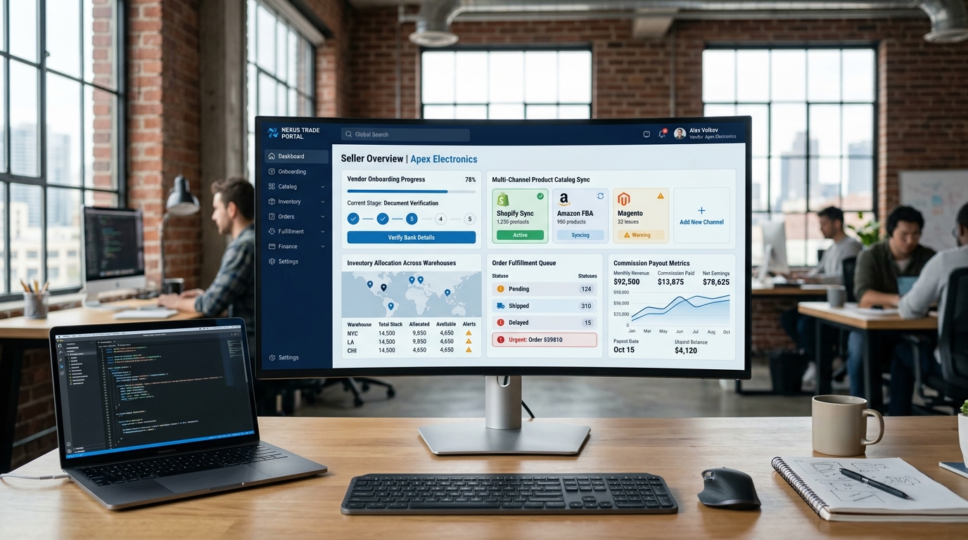 Modern Multi-Vendor Seller Portal UI Dashboard Mockup