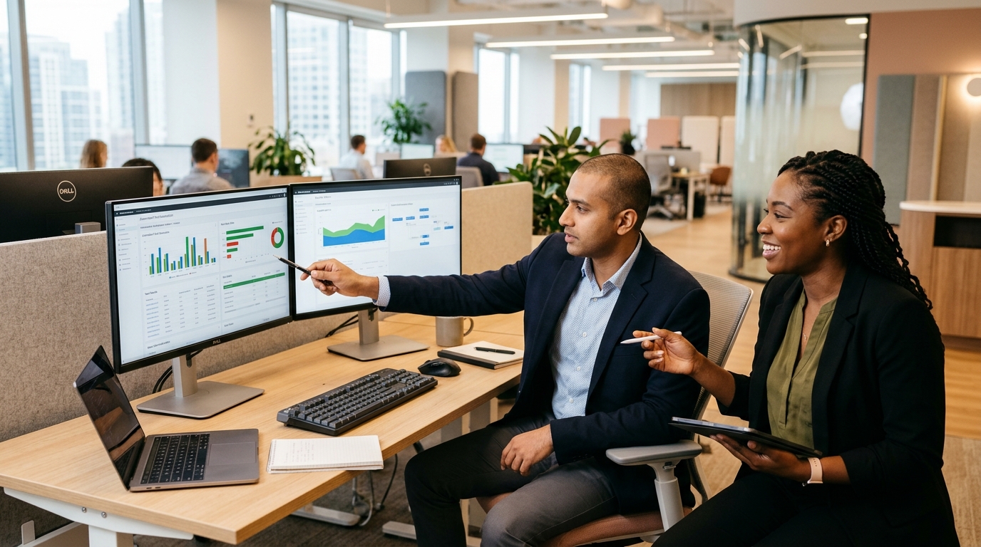 Dynamics 365 ERP test automation engineers reviewing regression test script coverage and modern test migration roadmaps