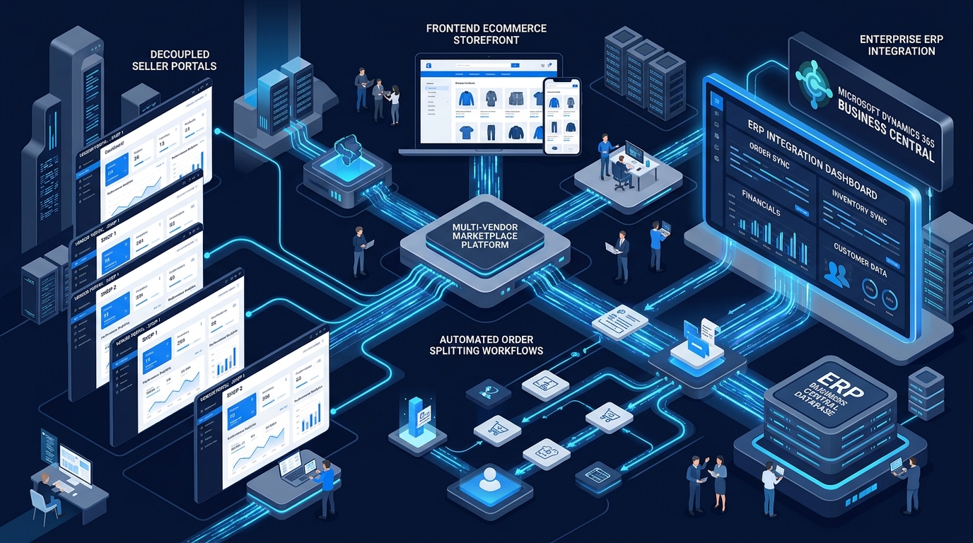 Multi-Vendor Marketplace Development and Dynamics 365 ERP Architecture Concept