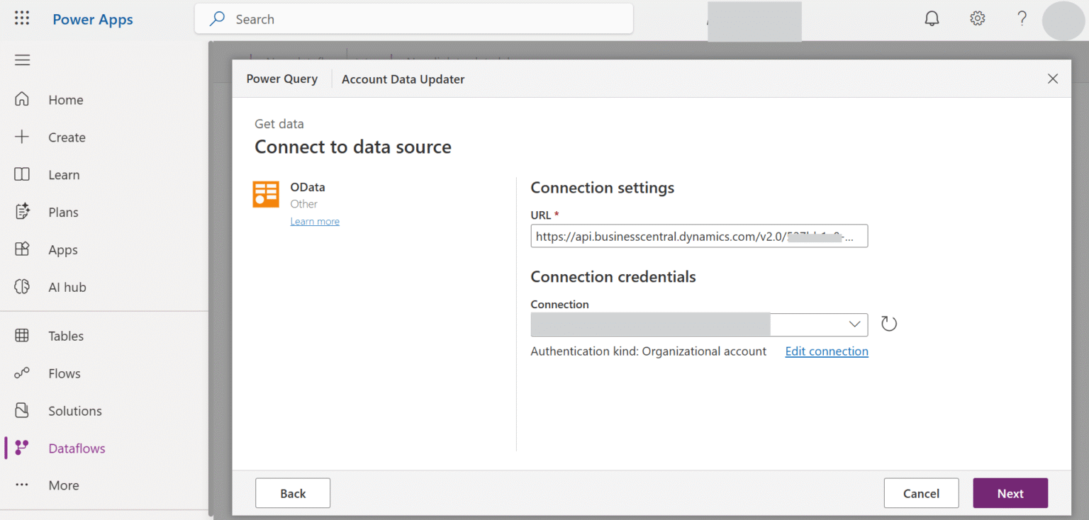 How to Import Business Central Table Data into Power Apps Using Dataflows