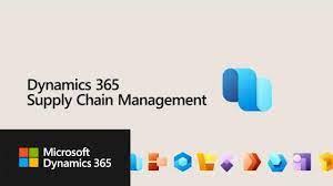 Microsoft Dynamics 365 Supply Chain Management logo with colorful Dynamics 365 product icons.